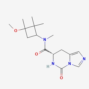 molecular formula C16H24N4O3 B7355116 (7S)-N-(3-methoxy-2,2,3-trimethylcyclobutyl)-N-methyl-5-oxo-7,8-dihydro-6H-imidazo[1,5-c]pyrimidine-7-carboxamide 