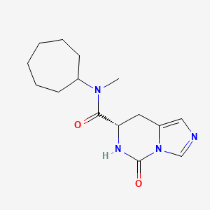 molecular formula C15H22N4O2 B7355131 (7S)-N-cycloheptyl-N-methyl-5-oxo-7,8-dihydro-6H-imidazo[1,5-c]pyrimidine-7-carboxamide 