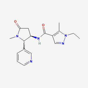 1-ethyl-5-methyl-N-[(2S,3R)-1-methyl-5-oxo-2-pyridin-3-ylpyrrolidin-3-yl]pyrazole-4-carboxamide