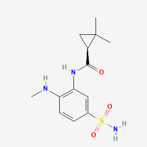 molecular formula C13H19N3O3S B7355141 (1S)-2,2-dimethyl-N-[2-(methylamino)-5-sulfamoylphenyl]cyclopropane-1-carboxamide 