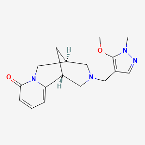 molecular formula C17H22N4O2 B7355186 (1R,9S)-11-[(5-methoxy-1-methylpyrazol-4-yl)methyl]-7,11-diazatricyclo[7.3.1.02,7]trideca-2,4-dien-6-one 