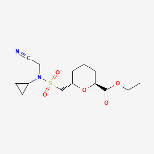 ethyl (2S,6S)-6-[[cyanomethyl(cyclopropyl)sulfamoyl]methyl]oxane-2-carboxylate