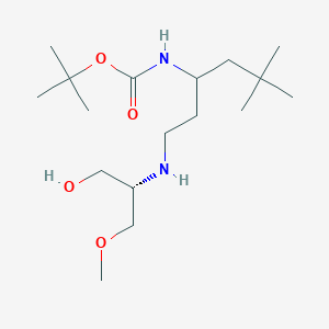 molecular formula C17H36N2O4 B7355197 tert-butyl N-[1-[[(2S)-1-hydroxy-3-methoxypropan-2-yl]amino]-5,5-dimethylhexan-3-yl]carbamate 