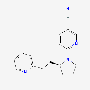 6-[(2S)-2-(2-pyridin-2-ylethyl)pyrrolidin-1-yl]pyridine-3-carbonitrile