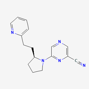 6-[(2S)-2-(2-pyridin-2-ylethyl)pyrrolidin-1-yl]pyrazine-2-carbonitrile