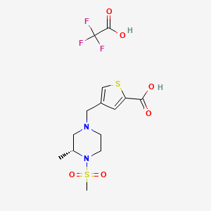 4-[[(3R)-3-methyl-4-methylsulfonylpiperazin-1-yl]methyl]thiophene-2-carboxylic acid;2,2,2-trifluoroacetic acid