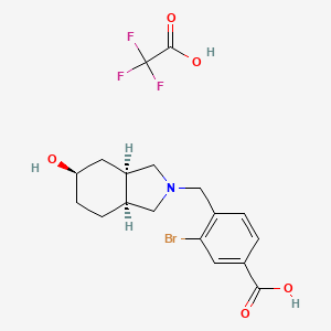 4-[[(3aR,5R,7aS)-5-hydroxy-1,3,3a,4,5,6,7,7a-octahydroisoindol-2-yl]methyl]-3-bromobenzoic acid;2,2,2-trifluoroacetic acid