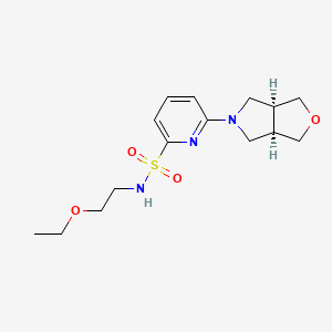 molecular formula C15H23N3O4S B7355369 6-[(3aR,6aS)-1,3,3a,4,6,6a-hexahydrofuro[3,4-c]pyrrol-5-yl]-N-(2-ethoxyethyl)pyridine-2-sulfonamide 