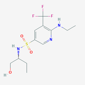 molecular formula C12H18F3N3O3S B7355370 6-(ethylamino)-N-[(2R)-1-hydroxybutan-2-yl]-5-(trifluoromethyl)pyridine-3-sulfonamide 