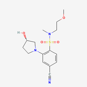 molecular formula C15H21N3O4S B7355398 4-cyano-2-[(3S)-3-hydroxypyrrolidin-1-yl]-N-(2-methoxyethyl)-N-methylbenzenesulfonamide 