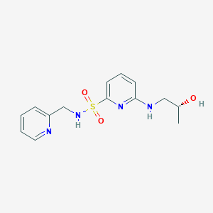 6-[[(2R)-2-hydroxypropyl]amino]-N-(pyridin-2-ylmethyl)pyridine-2-sulfonamide