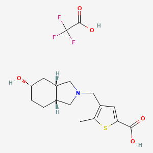 4-[[(3aS,5S,7aR)-5-hydroxy-1,3,3a,4,5,6,7,7a-octahydroisoindol-2-yl]methyl]-5-methylthiophene-2-carboxylic acid;2,2,2-trifluoroacetic acid