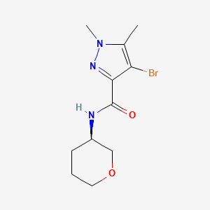 molecular formula C11H16BrN3O2 B7355454 4-bromo-1,5-dimethyl-N-[(3R)-oxan-3-yl]pyrazole-3-carboxamide 