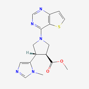 molecular formula C16H17N5O2S B7355499 methyl (3S,4S)-4-(3-methylimidazol-4-yl)-1-thieno[3,2-d]pyrimidin-4-ylpyrrolidine-3-carboxylate 