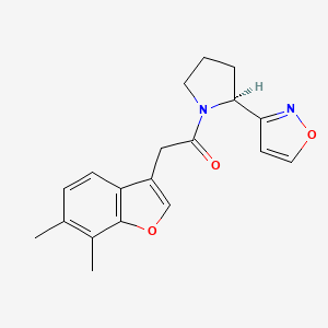 molecular formula C19H20N2O3 B7355540 2-(6,7-dimethyl-1-benzofuran-3-yl)-1-[(2S)-2-(1,2-oxazol-3-yl)pyrrolidin-1-yl]ethanone 