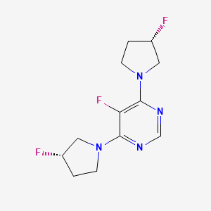 5-fluoro-4,6-bis[(3S)-3-fluoropyrrolidin-1-yl]pyrimidine