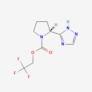 2,2,2-trifluoroethyl (2R)-2-(1H-1,2,4-triazol-5-yl)pyrrolidine-1-carboxylate