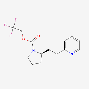 molecular formula C14H17F3N2O2 B7355620 2,2,2-trifluoroethyl (2R)-2-(2-pyridin-2-ylethyl)pyrrolidine-1-carboxylate 