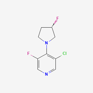 molecular formula C9H9ClF2N2 B7355623 3-chloro-5-fluoro-4-[(3S)-3-fluoropyrrolidin-1-yl]pyridine 