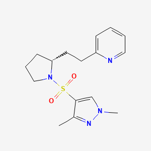 2-[2-[(2R)-1-(1,3-dimethylpyrazol-4-yl)sulfonylpyrrolidin-2-yl]ethyl]pyridine