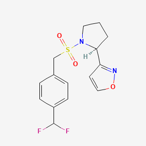 3-[(2S)-1-[[4-(difluoromethyl)phenyl]methylsulfonyl]pyrrolidin-2-yl]-1,2-oxazole