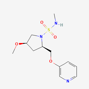 molecular formula C12H19N3O4S B7355657 (2R,4R)-4-methoxy-N-methyl-2-(pyridin-3-yloxymethyl)pyrrolidine-1-sulfonamide 