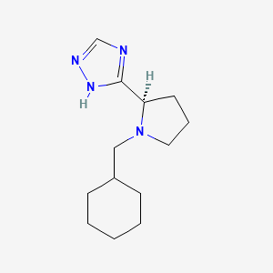 molecular formula C13H22N4 B7355690 5-[(2R)-1-(cyclohexylmethyl)pyrrolidin-2-yl]-1H-1,2,4-triazole 