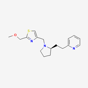 molecular formula C17H23N3OS B7355707 2-(methoxymethyl)-4-[[(2R)-2-(2-pyridin-2-ylethyl)pyrrolidin-1-yl]methyl]-1,3-thiazole 