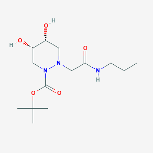 molecular formula C14H27N3O5 B7355734 tert-butyl (4R,5S)-4,5-dihydroxy-2-[2-oxo-2-(propylamino)ethyl]diazinane-1-carboxylate 