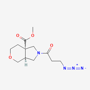 molecular formula C12H18N4O4 B7355757 methyl (3aS,7aS)-2-(3-azidopropanoyl)-1,3,3a,4,6,7-hexahydropyrano[3,4-c]pyrrole-7a-carboxylate 