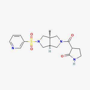 3-[(3aR,6aS)-3a-methyl-5-pyridin-3-ylsulfonyl-3,4,6,6a-tetrahydro-1H-pyrrolo[3,4-c]pyrrole-2-carbonyl]pyrrolidin-2-one