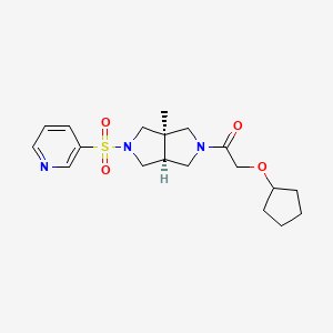 molecular formula C19H27N3O4S B7355802 1-[(3aR,6aS)-3a-methyl-5-pyridin-3-ylsulfonyl-3,4,6,6a-tetrahydro-1H-pyrrolo[3,4-c]pyrrol-2-yl]-2-cyclopentyloxyethanone 