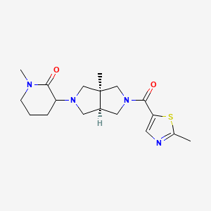 3-[(3aS,6aR)-3a-methyl-5-(2-methyl-1,3-thiazole-5-carbonyl)-3,4,6,6a-tetrahydro-1H-pyrrolo[3,4-c]pyrrol-2-yl]-1-methylpiperidin-2-one