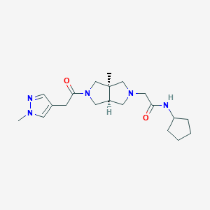 2-[(3aR,6aS)-3a-methyl-5-[2-(1-methylpyrazol-4-yl)acetyl]-3,4,6,6a-tetrahydro-1H-pyrrolo[3,4-c]pyrrol-2-yl]-N-cyclopentylacetamide