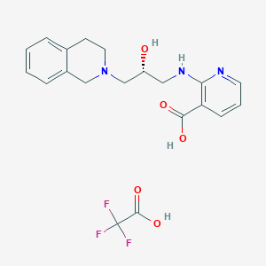 molecular formula C20H22F3N3O5 B7355856 2-[[(2R)-3-(3,4-dihydro-1H-isoquinolin-2-yl)-2-hydroxypropyl]amino]pyridine-3-carboxylic acid;2,2,2-trifluoroacetic acid 