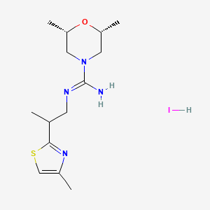 (2S,6R)-2,6-dimethyl-N'-[2-(4-methyl-1,3-thiazol-2-yl)propyl]morpholine-4-carboximidamide;hydroiodide