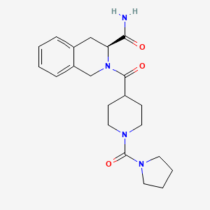 (3S)-2-[1-(pyrrolidine-1-carbonyl)piperidine-4-carbonyl]-3,4-dihydro-1H-isoquinoline-3-carboxamide