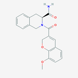 molecular formula C21H20N2O4 B7355950 (3S)-2-(8-methoxy-2H-chromene-3-carbonyl)-3,4-dihydro-1H-isoquinoline-3-carboxamide 