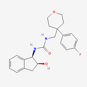 1-[[4-(4-fluorophenyl)oxan-4-yl]methyl]-3-[(1R,2S)-2-hydroxy-2,3-dihydro-1H-inden-1-yl]urea