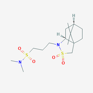 molecular formula C15H28N2O4S2 B7355988 3-[(5S,7R)-10,10-dimethyl-3,3-dioxo-3lambda6-thia-4-azatricyclo[5.2.1.01,5]decan-4-yl]-N,N-dimethylpropane-1-sulfonamide 