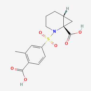 molecular formula C15H17NO6S B7355998 (1S,6R)-2-(4-carboxy-3-methylphenyl)sulfonyl-2-azabicyclo[4.1.0]heptane-1-carboxylic acid 