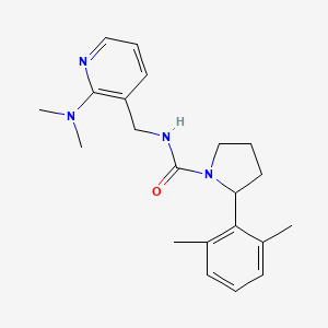 molecular formula C21H28N4O B7356081 N-[[2-(dimethylamino)pyridin-3-yl]methyl]-2-(2,6-dimethylphenyl)pyrrolidine-1-carboxamide 