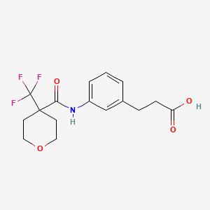 3-[3-[[4-(Trifluoromethyl)oxane-4-carbonyl]amino]phenyl]propanoic acid