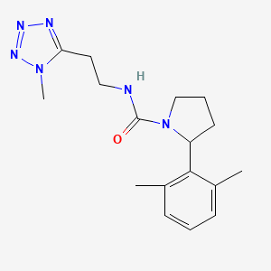 molecular formula C17H24N6O B7356108 2-(2,6-dimethylphenyl)-N-[2-(1-methyltetrazol-5-yl)ethyl]pyrrolidine-1-carboxamide 