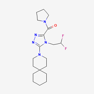 [5-(3-Azaspiro[5.5]undecan-3-yl)-4-(2,2-difluoroethyl)-1,2,4-triazol-3-yl]-pyrrolidin-1-ylmethanone