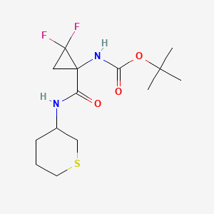 molecular formula C14H22F2N2O3S B7356139 tert-butyl N-[2,2-difluoro-1-(thian-3-ylcarbamoyl)cyclopropyl]carbamate 