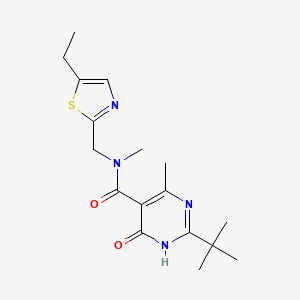 molecular formula C17H24N4O2S B7356210 2-tert-butyl-N-[(5-ethyl-1,3-thiazol-2-yl)methyl]-N,4-dimethyl-6-oxo-1H-pyrimidine-5-carboxamide 