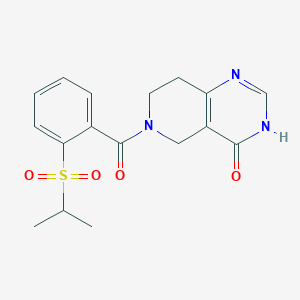 molecular formula C17H19N3O4S B7356223 6-(2-Propan-2-ylsulfonylbenzoyl)-3,5,7,8-tetrahydropyrido[4,3-d]pyrimidin-4-one 