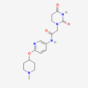 molecular formula C17H23N5O4 B7356231 2-(2,4-dioxo-1,3-diazinan-1-yl)-N-[6-(1-methylpiperidin-4-yl)oxypyridin-3-yl]acetamide 