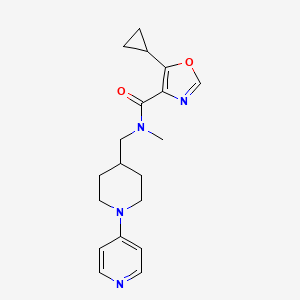 molecular formula C19H24N4O2 B7356246 5-cyclopropyl-N-methyl-N-[(1-pyridin-4-ylpiperidin-4-yl)methyl]-1,3-oxazole-4-carboxamide 